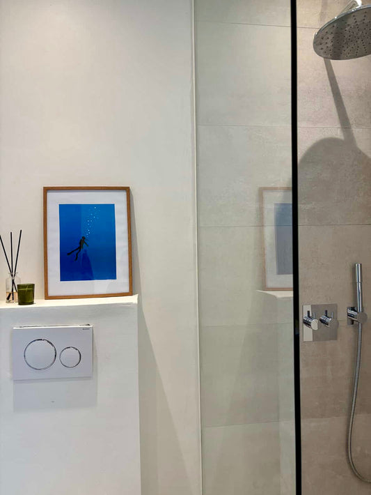 Dykkeren - håndlavet linoleumstryk