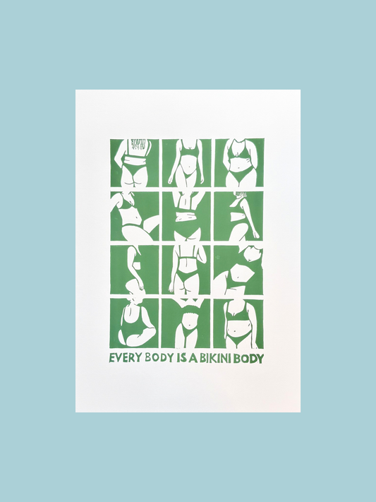 Bodies - håndlavet linoleumstryk (vælg farve)