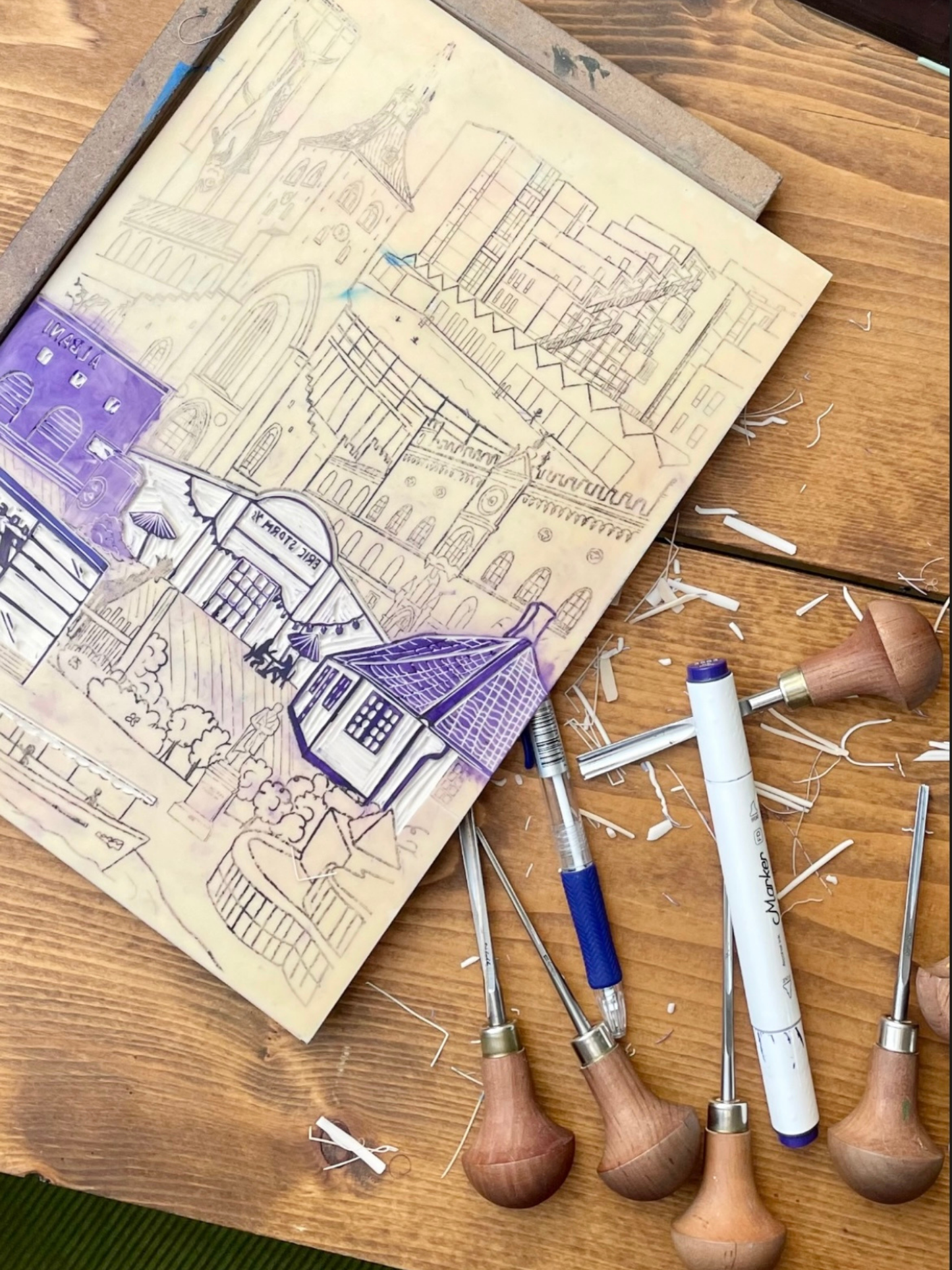 Soft cut linoleumsplade A4 (21x30 cm)