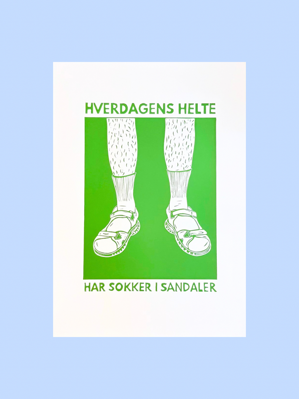 FAR, hverdagens helte - håndlavet linoleumstryk i A3