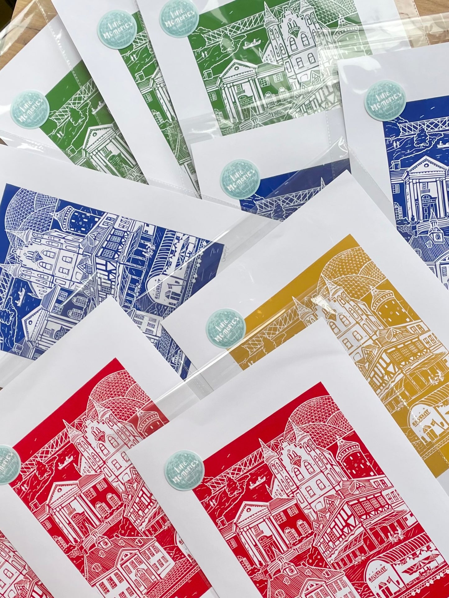 Randers - håndlavet linoleumstryk (vælg farve)