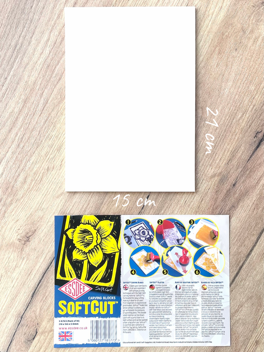 Soft cut linoleumsplade A5 (21x15 cm)