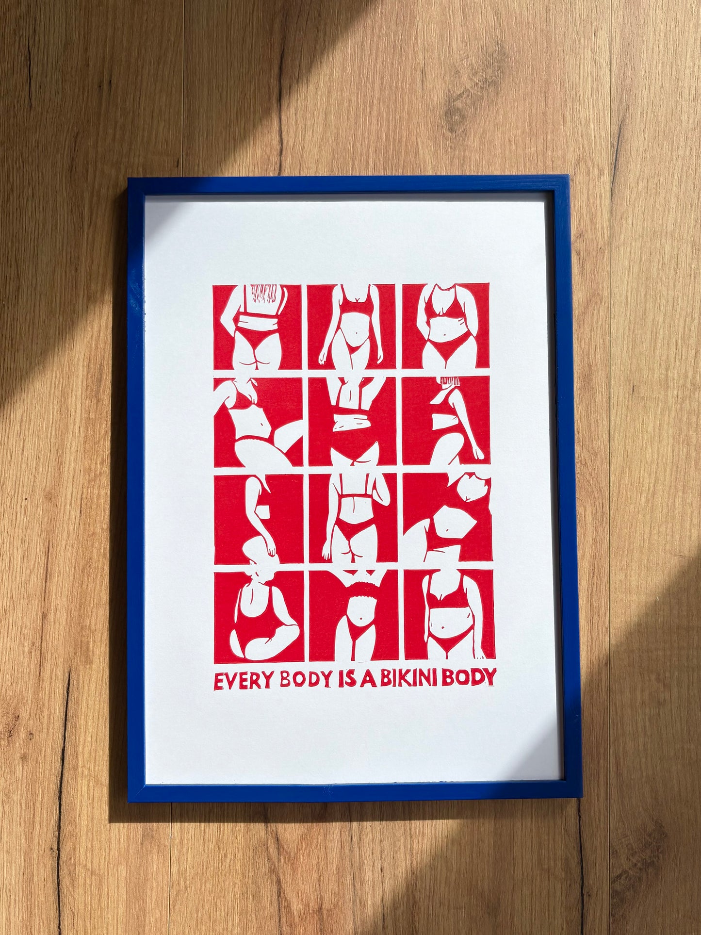 Bodies - håndlavet linoleumstryk (vælg farve)