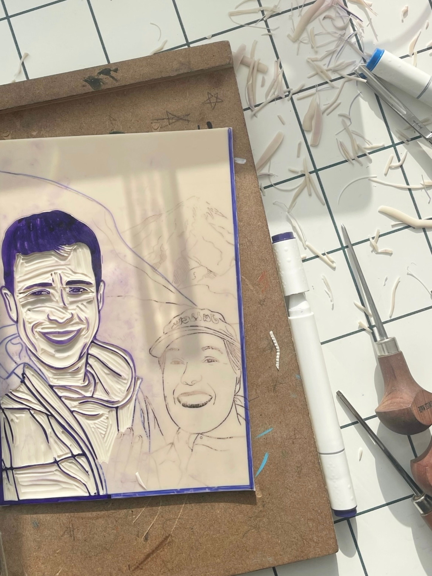 Soft cut linoleumsplade A5 (21x15 cm)