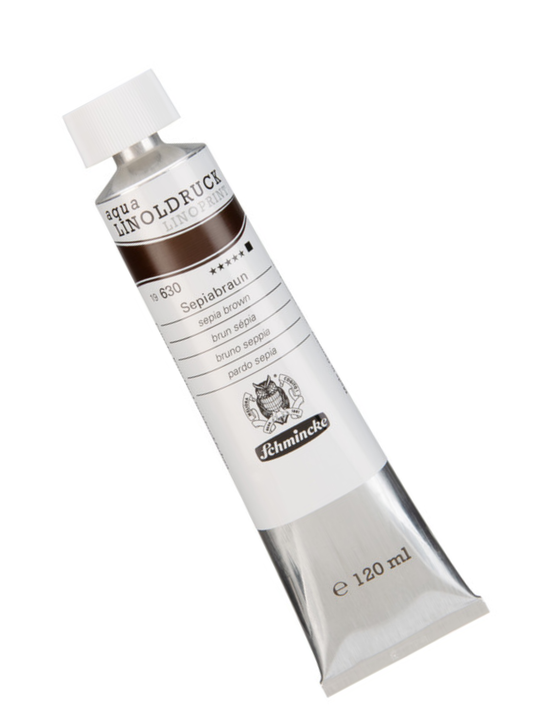 Schmincke Aqua Linoprint - sepia brun (120 ml)