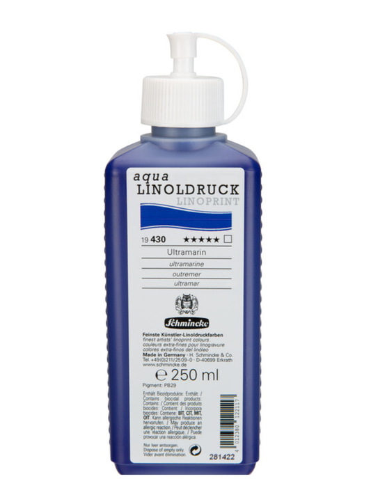 Schmincke Aqua Linoprint - ultramarin (250 ml)