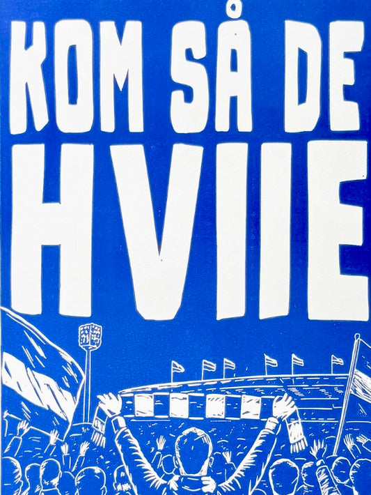 De Hviie - håndlavet linoleumstryk (vælg farve)