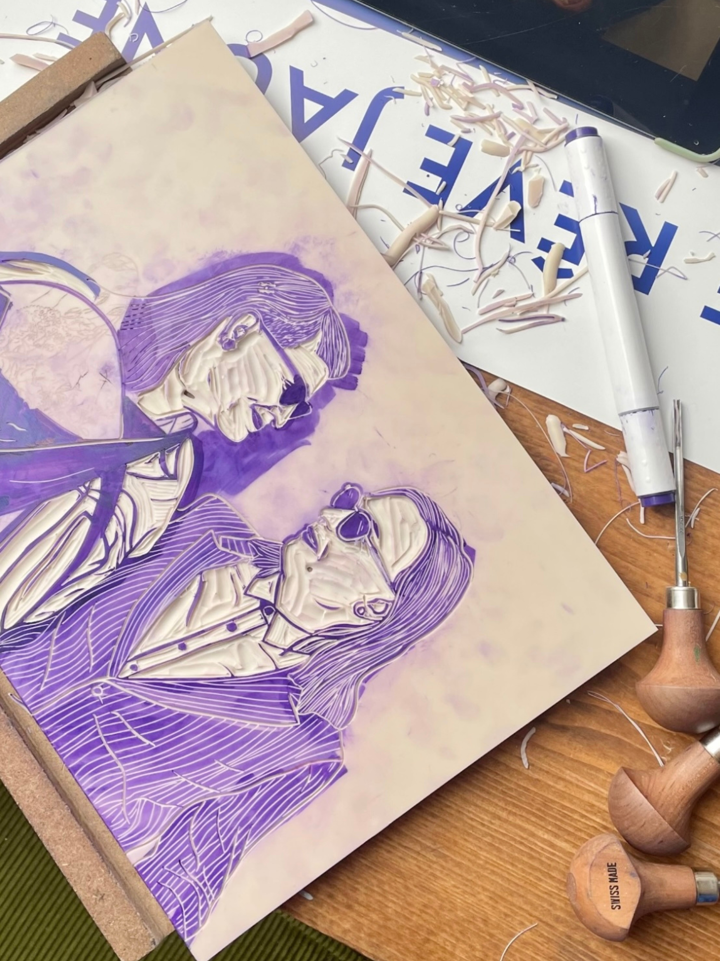 Soft cut linoleumsplade A4 (21x30 cm)