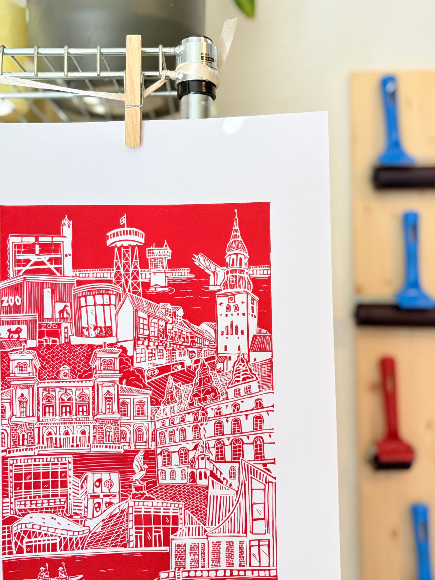 Schmincke Aqua Linoprint - karmin rød (120 ml)