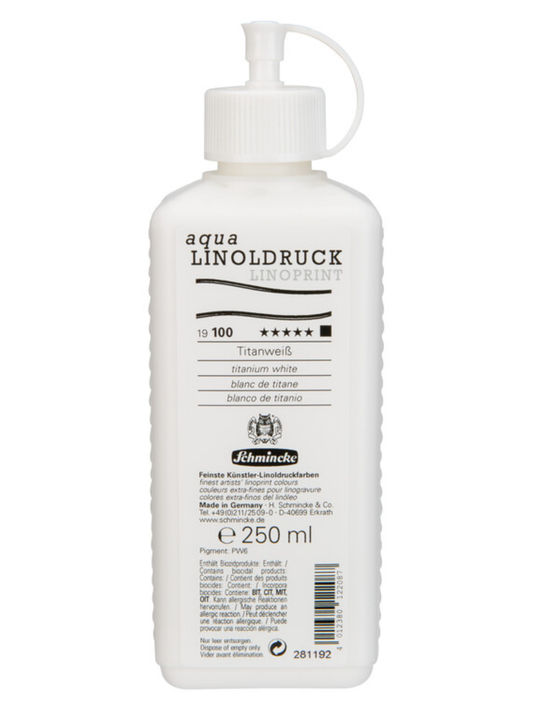 Schmincke Aqua Linoprint - titanhvid (250 ml)