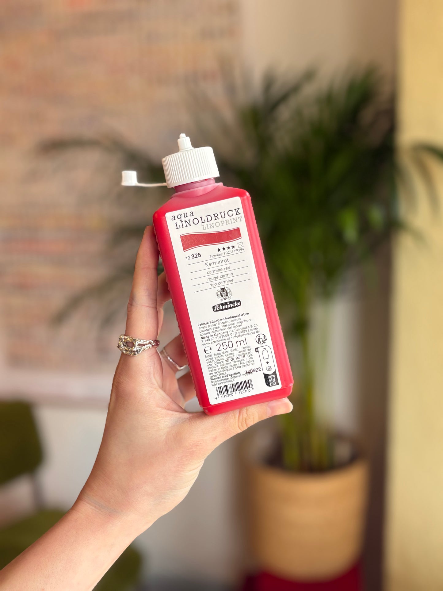 Schmincke Aqua Linoprint - karmin rød (250 ml)