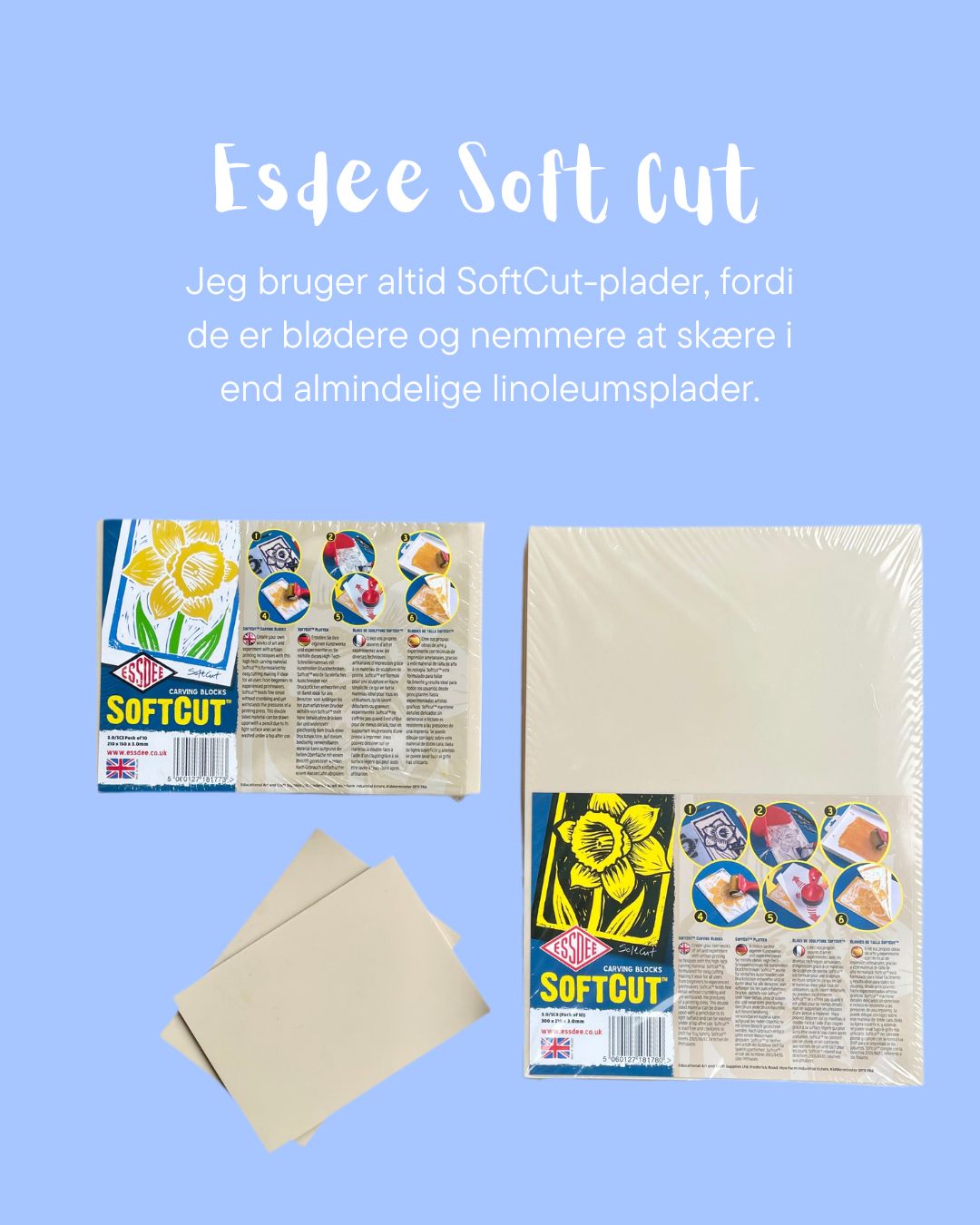 Soft cut linoleumsplade A5 (21x15 cm)