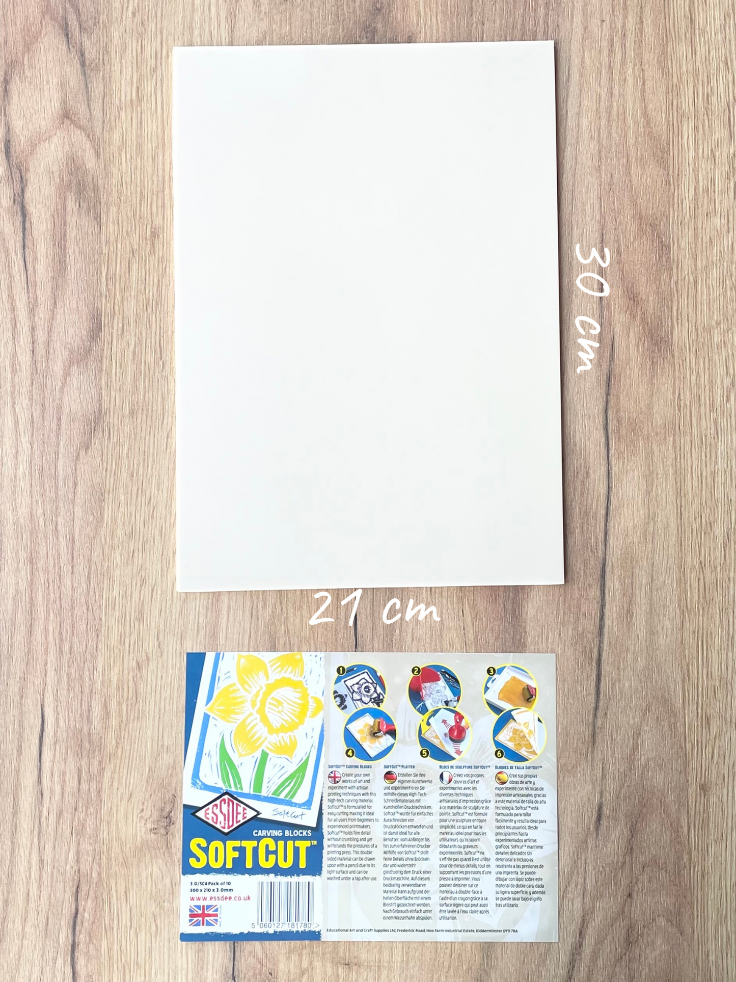 Soft cut linoleumsplade A4 (21x30 cm)