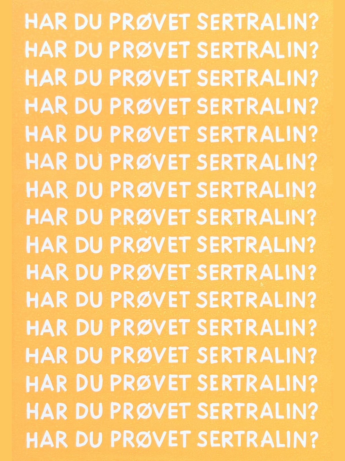Sertralin - håndlavet linoleumstryk i A3 (vælg farve)