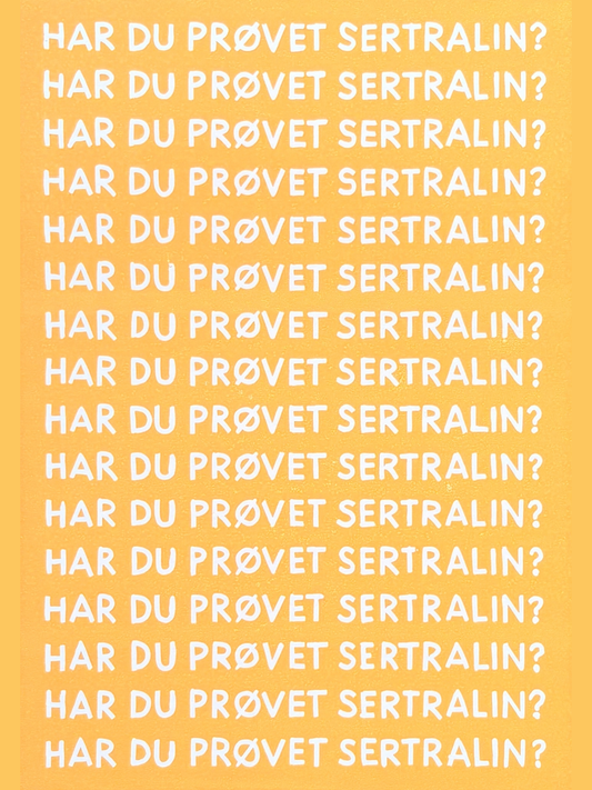 Sertralin - håndlavet linoleumstryk i A3 (vælg farve)