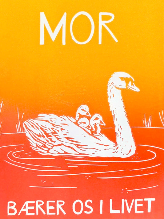 Mor - håndlavet linoleumstryk (vælg farve)