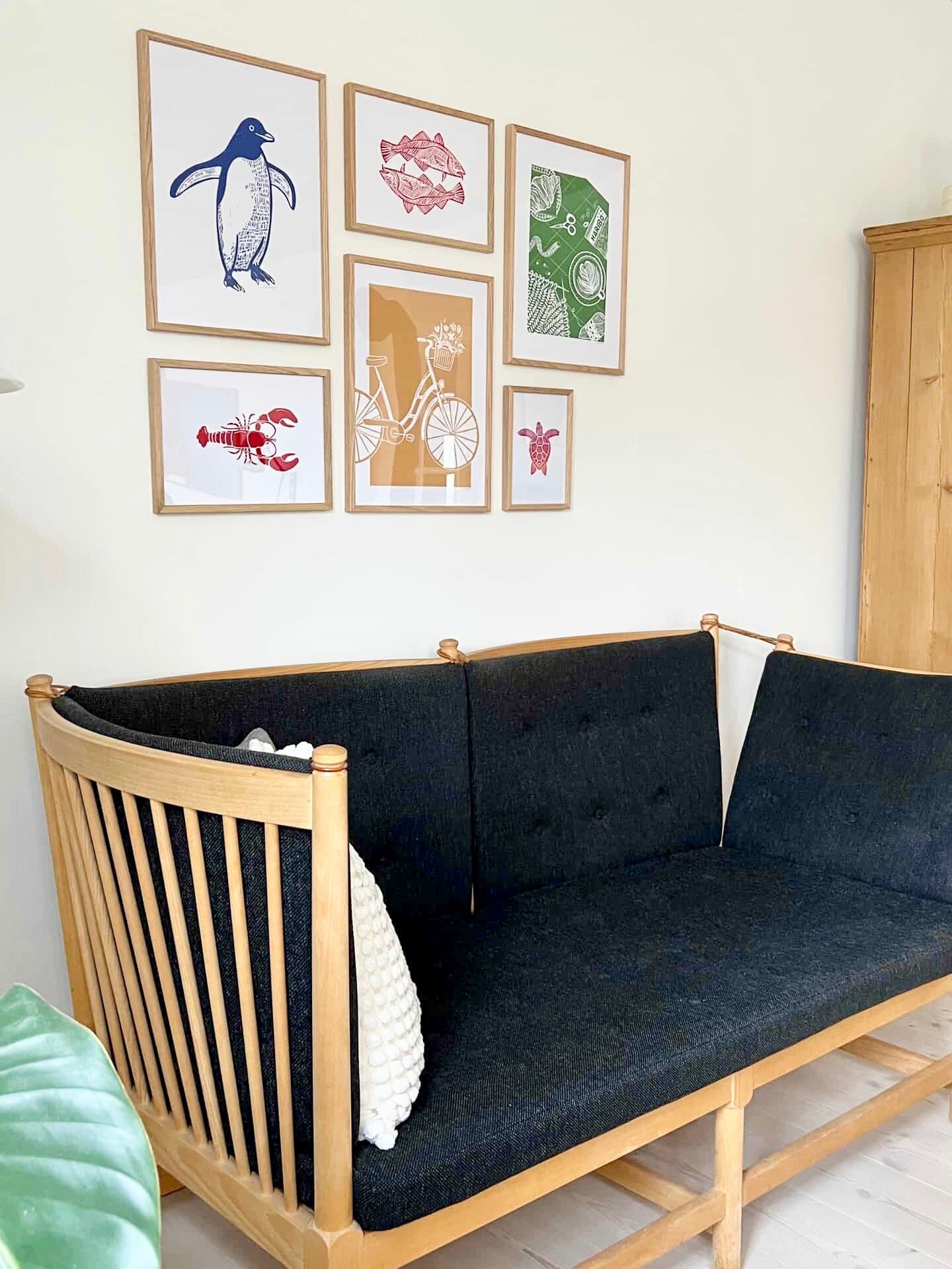 To torsk - håndlavet linoleumstryk (vælg farve)