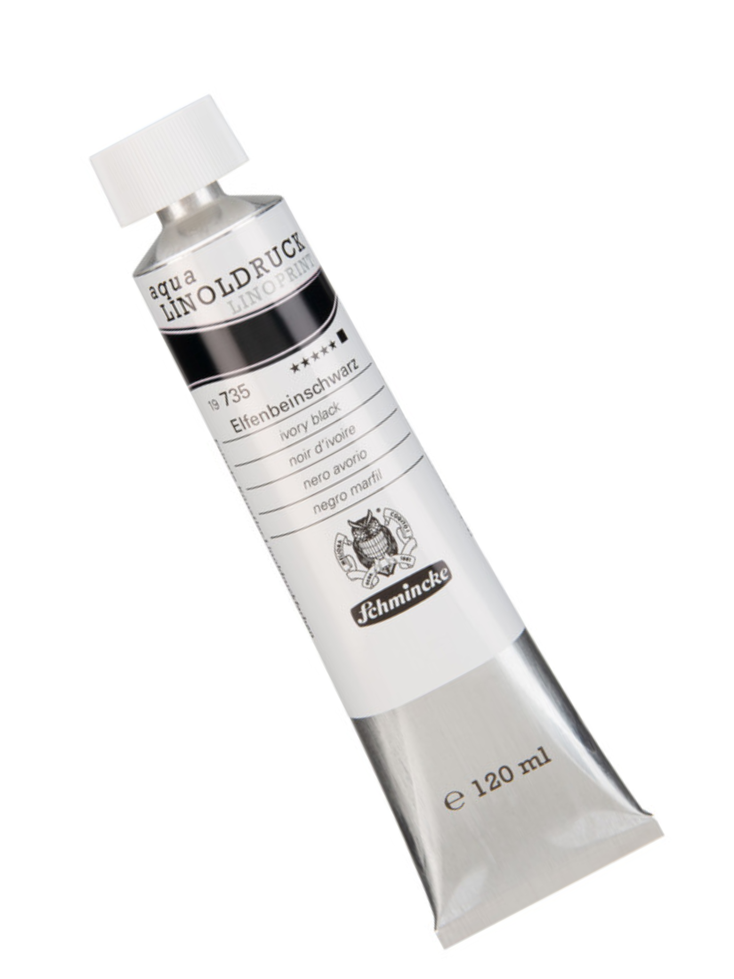 Schmincke Aqua Linoprint - elfenben sort (120 ml)