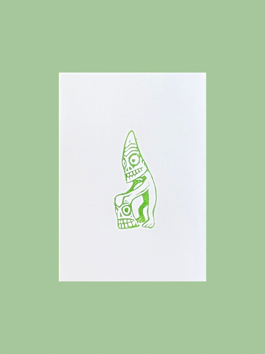 Grønlandsk tupilak #2 - håndlavet linoleumstryk