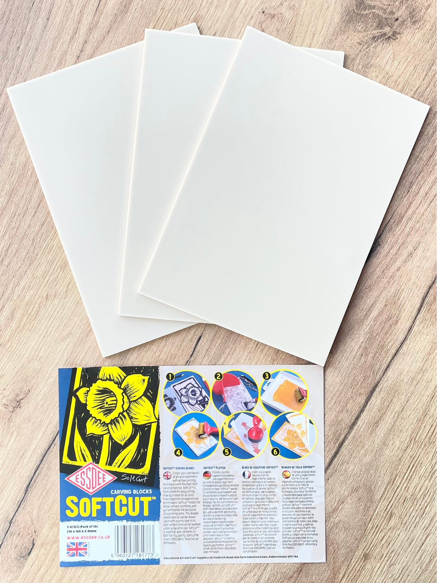 Soft cut linoleumsplade A5 (21x15 cm)