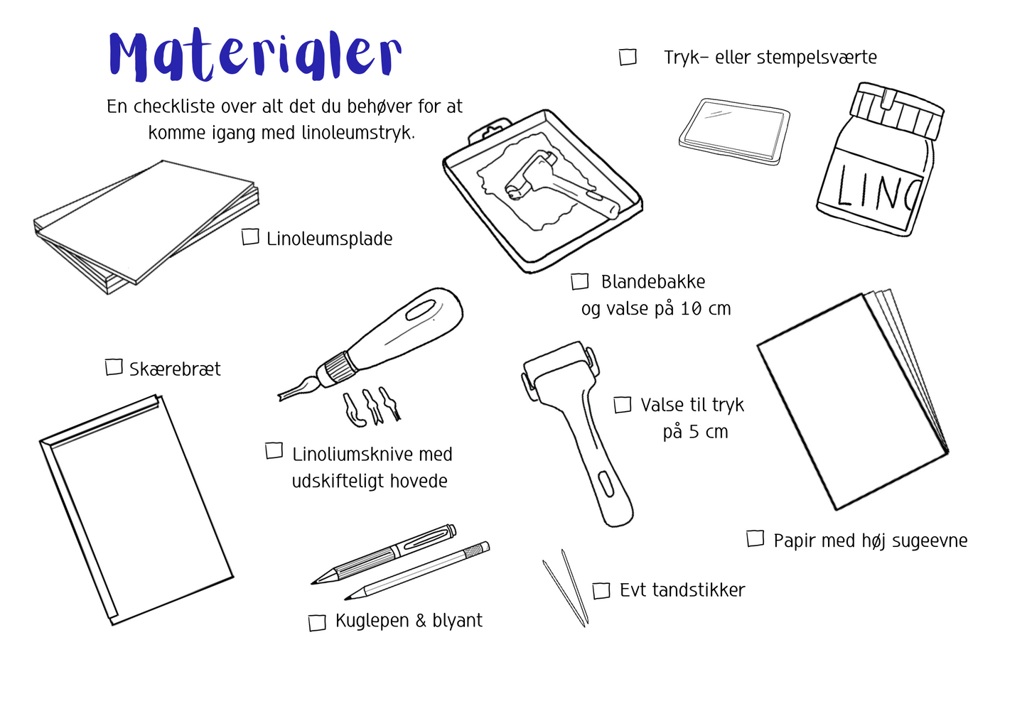 Trin-for-trin guide til linoleumstryk (PDF)