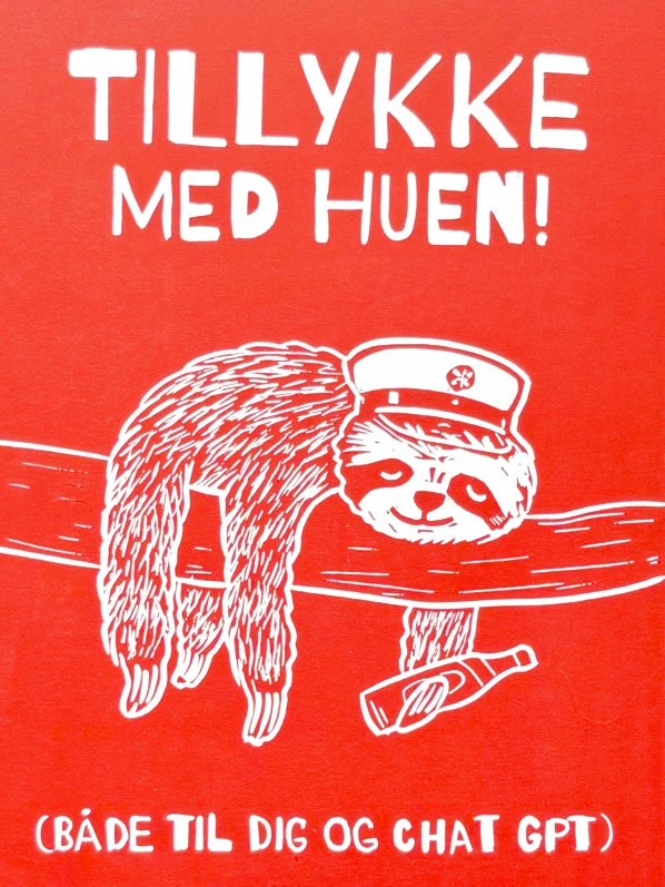 STUDENT - håndlavet linoleumstryk (vælg farve)