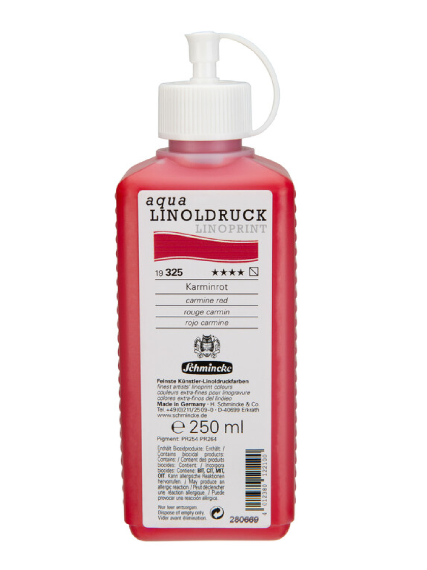 Schmincke Aqua Linoprint - karmin rød (250 ml)