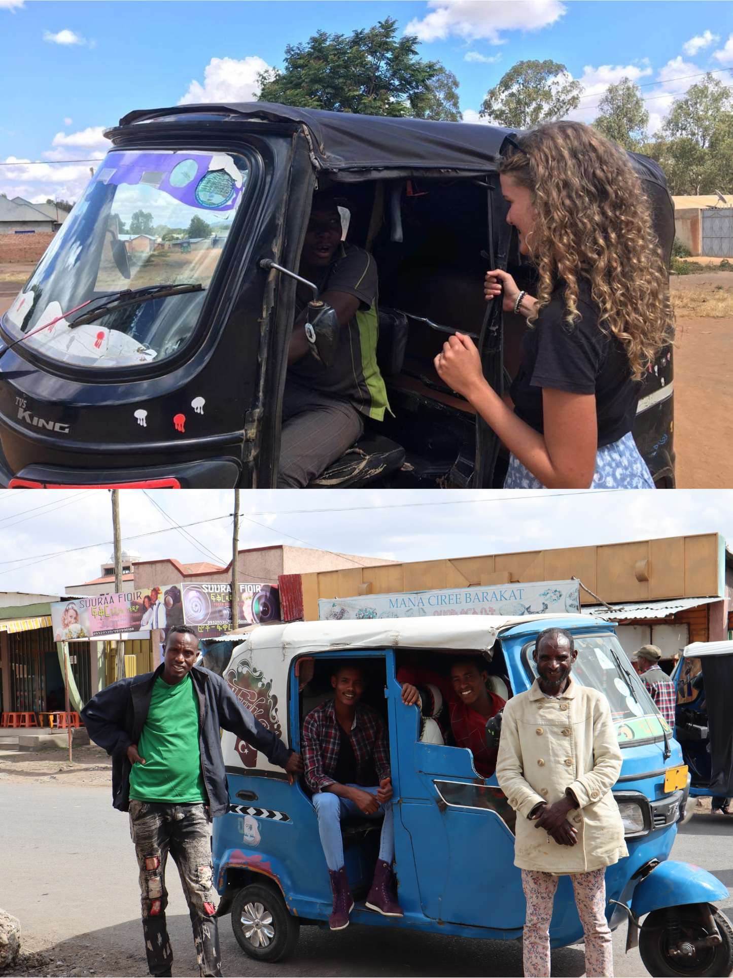 Bajaji, Tanzania - håndlavet linoleumstryk (vælg farve)