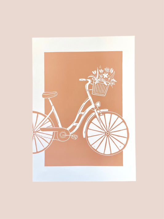 Sommerhjul - håndlavet linoleumstryk (vælg farve)