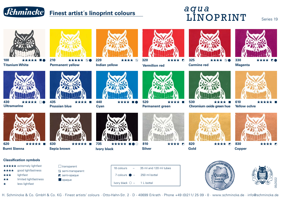 Schmincke Aqua Linoprint - sepia brun (120 ml)